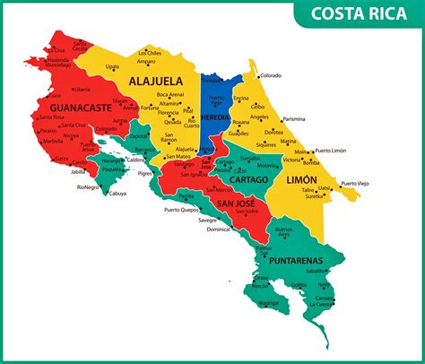 regions of costa rica map